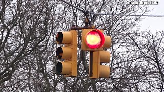 Flashing Red Crosswalk Traffic Lights  Mason St amp S Cedar St [upl. by Anora]