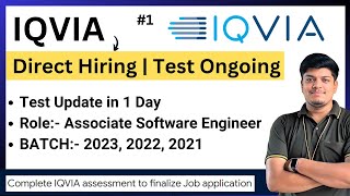 IQVIA Direct Test Hiring  2023 2022 2021  Test Update in 1 Day  Associate Software Engineer Job [upl. by Salome]