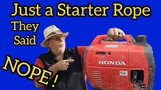 Honda Generator EU2200i Starter Rope and Wont Start [upl. by Nelyag]