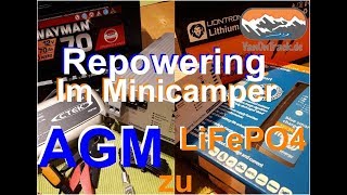 Stromversorgung von AGM zu LiFePO4 im Minicamper Lithium Batterie Einstellungen Ladebooster [upl. by Ermin685]