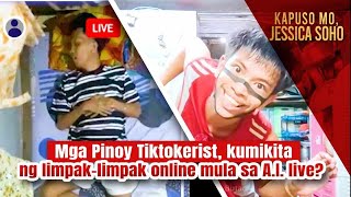 Mga Pinoy Tiktokerist kumikita ng limpaklimpak online mula sa AI live  Kapuso Mo Jessica Soho [upl. by Bradski]