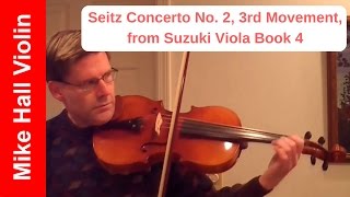 Seitz Concerto No 2 3rd Movement  1 from Suzuki Viola Book 4 [upl. by Aneryc]