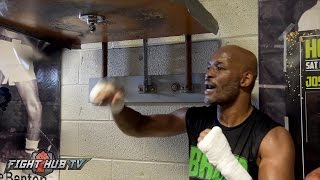 Hopkins vs Smith Jr  Bernard Hopkins on the speed bag in final media workout [upl. by Mathias]