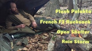 Overnight in a Rain Storm Plash Palakta Bivvy French F2 Rucksack Minimal Gear [upl. by Hadnama974]