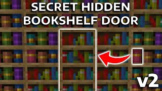 MINECRAFT  SUPER SECRET HIDDEN BOOKSHELF DOOR V2 BEDROCK [upl. by Reyam132]