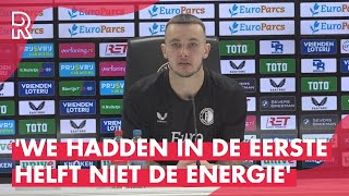 Bijlow na FeyenoordFC Twente 00 GEEN grote kansen WEL MOGELIJKHEDEN [upl. by Odraude]