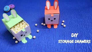 DIY MINI PAPER DRAWERS  PAPER CRAFT  SMALL ORIGAMI STORAGE BOX DIY  DESK ORGANIZER DRAWER [upl. by Amoakuh183]