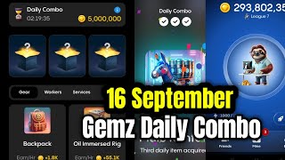 Gemz Daily Combo 16 September  Gemz Daily Code 16 September  Daily Combo Today [upl. by Arianie102]