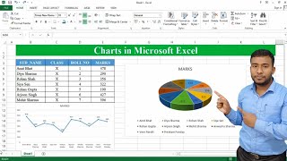 How to Create Charts in Microsoft Excel  Pie Chart in Excel  Line Chart in MS Excel [upl. by Ulane229]