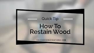 How To Restain Wood [upl. by Haldane]