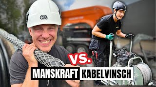 MANSKRAFT vs KABELVINSCH  Kabeldragning i mark [upl. by Trainor]