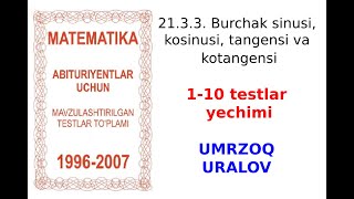 AXBOROTNOMA BURCHAK SINUSI KOSINUSI TANGENSI VA KOTANGENSI [upl. by Marozik169]