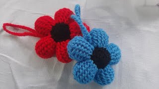 CROCHET FLOWER KEYRING keyring tutorial [upl. by Ciardap]