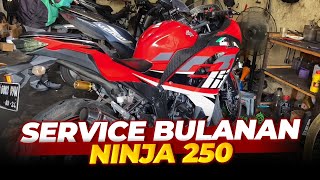 Service Shock Komstir dan Injeksi Kawasaki Ninja 250 FI OLD [upl. by Eseryt]