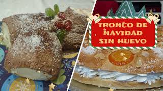 Tronco de Navidad SIN HUEVO con bizcocho de yogur muy fácil y rápido ideal para hacer con niños [upl. by Coleville]