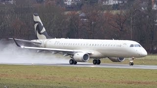 Embraer Lineage 1000 ERJ190100 ECJ  Al Jaber Aviation  Take Off at Airport BernBelp [upl. by Ymarej840]