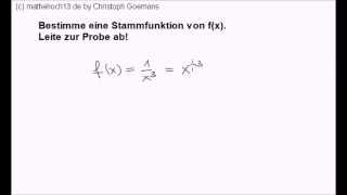 Stammfunktion bilden Beispiel 2 [upl. by Kreiner]