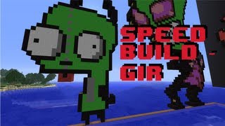 Minecraft Speedbuild  Gir from Invader Zim [upl. by Ina]