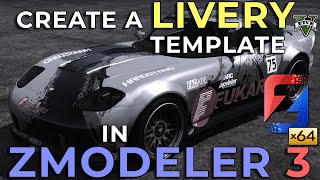 How to create a Livery UV template for your Car in Zmodeler 3 tutorial [upl. by Nnaihs]