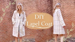 DIY Lapel Collar Coat  How To Sew A Winter Coat From Scratch❄️ [upl. by Sheela]