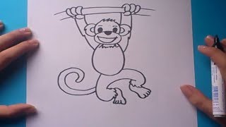 Como dibujar un mono paso a paso  How to draw a monkey [upl. by Blancha]