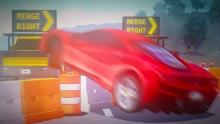 Stolen Ferrari JUMPS OVER Highway Construction  ERLC Roleplay [upl. by Ahsienek]