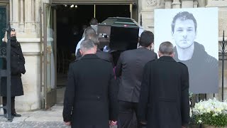 Obsèques de Gaspard Ulliel entrée du cercueil dans léglise SaintEustache  AFP Images [upl. by Rehnberg600]