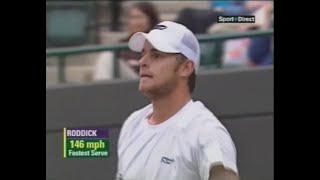 Andy Roddick Hits the Fastest Serve at Wimbledon 146 MPH The Record Was Held Until 2010 [upl. by Tony]