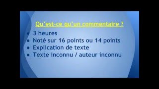 LE COMMENTAIRE LITTERAIRE AU BROUILLON [upl. by Calla811]