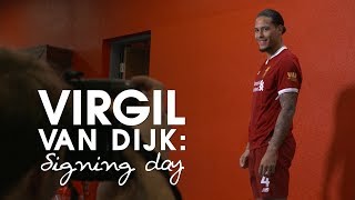 SIGNING DAY VLOG  Virgil van Dijks first day at Liverpool  From the Airport to Anfield [upl. by Jumbala]