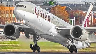 35 BIG PLANE TAKEOFFS and LANDINGS at LHR  London Heathrow Plane Spotting LHREGLL [upl. by Esorbma]