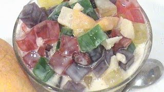 ENSALADA DE GELATINA CON LECHERA Y FRUTAS EN ALMIBAR [upl. by Krysta]