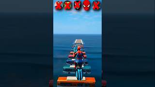 😍🤣Which superhero bike jump better l hulk spiderman superman batman gta5 [upl. by Meirrak]