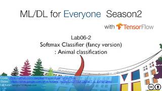 TensorFlow Lab062 Softmax Classifier Animal Classification [upl. by Rotsen]