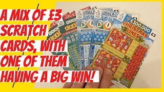 Mix of £3 scratch tickets 5 £3 scratch cards from the National Lottery 2021 [upl. by Aleakcim]