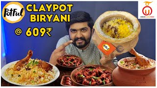 Authentic Hyderabadi Claypot Biryani from Potful Bengaluru  Kannada Food Review  Unbox Karnataka [upl. by Nauqel]