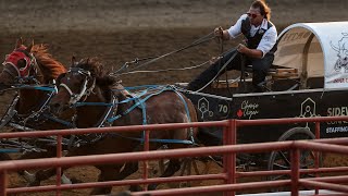 Fastest heat from night 2 of World Professional Chuckwagon Racing at the 87th Ponoka Stampede [upl. by Aivlis953]