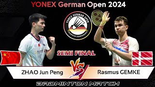 ZHAO Jun Peng CHN vs Rasmus GEMKE DEN  German Open 2024 Badminton  Semi Final [upl. by Darin]