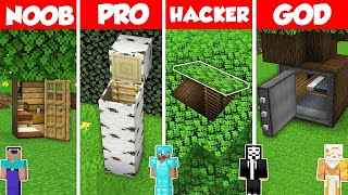 SECRET INSIDE TREE BASE BUILD CHALLENGE  Minecraft Battle NOOB vs PRO vs HACKER vs GOD  Animation [upl. by Rehnberg]