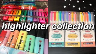 highlighter collection 2020 w swatches  zebra mildliners  stabilo boss  bic [upl. by Ttnerb]