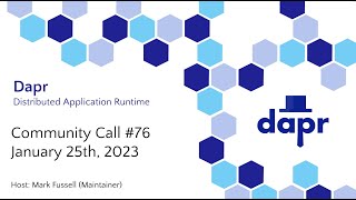 Dapr Community Call  Jan 25th 2023 76 [upl. by Wershba382]