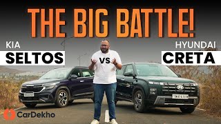 Hyundai Creta 2024 vs Kia Seltos Comparison Review in Hindi  CarDekho [upl. by Euphemie343]