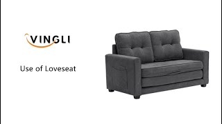 VINGLI 80in Loveseat Sleeper Convertible Loveseat Sofa Bed [upl. by Norabel]