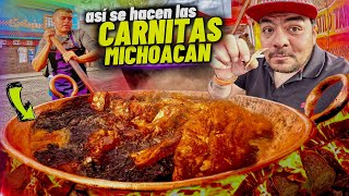 así se preparan las originales CARNITAS de MICHOACÁN [upl. by Aicilev]