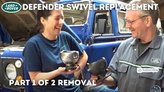 LAND ROVER SWIVEL REPLACEMENT PART 1 of 2 REMOVAL with Rob amp Vic landrover rover [upl. by Filler81]