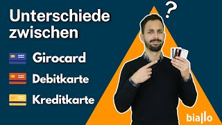 Kreditkarte Debitkarte Girocard Das sind die Unterschiede und Vor und Nachteile [upl. by Sidwohl]