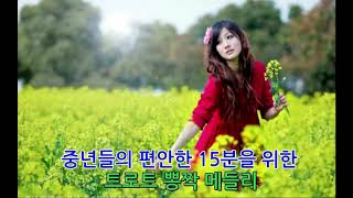 중년들의 편안한 15분을 위한 트로트 뽕짝 메들리 Korean trot song medley [upl. by Yleik909]