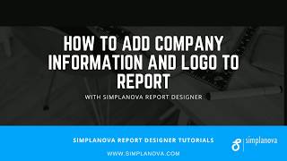 How to add Company Information and Logo to Dynamics NAV report [upl. by Binnie694]