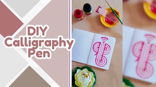 Unique Ganpati Art  How to make Calligraphy pen making [upl. by Anibla]