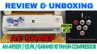 REVIEW amp UNBOXING AIR CONDITIONER SHARP PLASMACLUSTER 12PK AHAP5SSY [upl. by Ferrell]